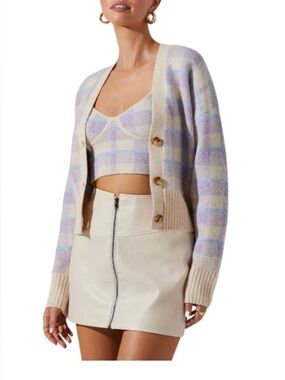 ASTR Women's Plaid Sweater Tank Set